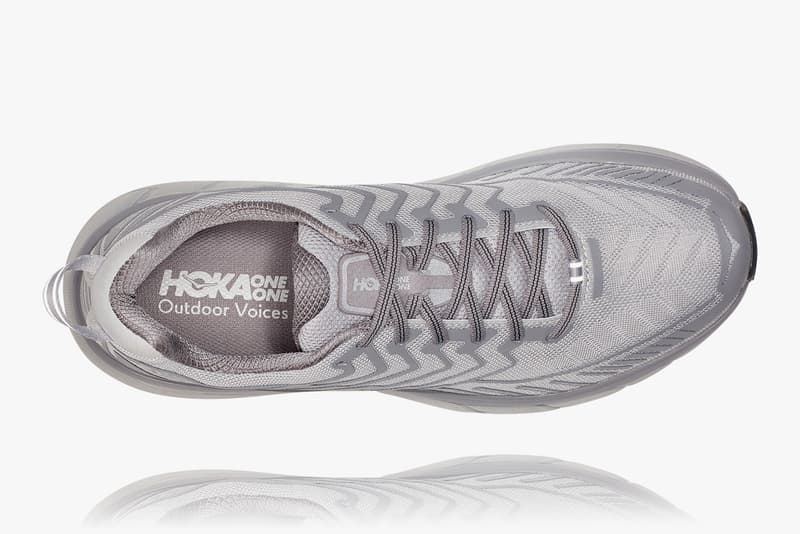 hoka one one outdoor voices clifton silver blue grey release date info photos price