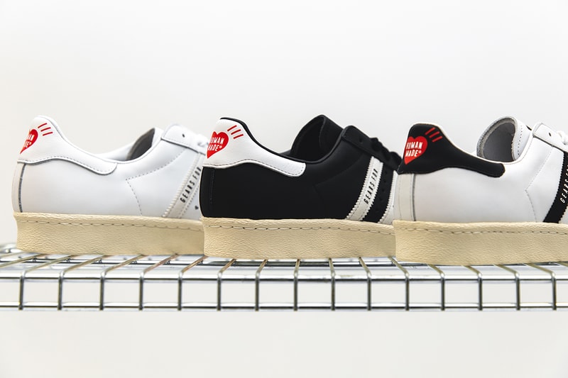 human made nigo adidas originals superstar 80 release information black white closer look details buy cop purchase gears for futuristic teenagers