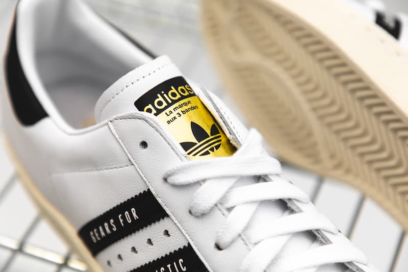 human made nigo adidas originals superstar 80 release information black white closer look details buy cop purchase gears for futuristic teenagers