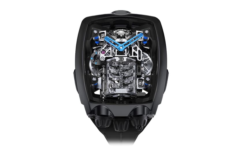 Bugatti x Jacob & Co. Chiron Tourbillon Watch News hypercars w16 engine art movement power reserve New York Supercar Rich Luxury 