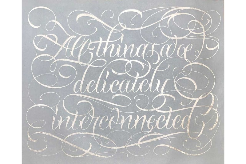 Jenny Holzer Earth Day Special Edition Print Hauser & Wirth ‘ALL THINGS ARE DELICATELY INTERCONNECTED' Truism Gray White Script