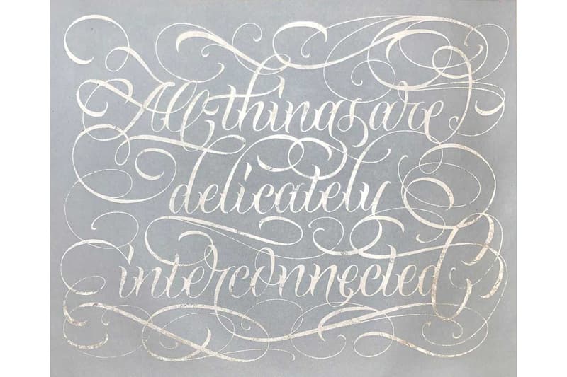 Jenny Holzer Earth Day Special Edition Print Hauser & Wirth ‘ALL THINGS ARE DELICATELY INTERCONNECTED' Truism Gray White Script