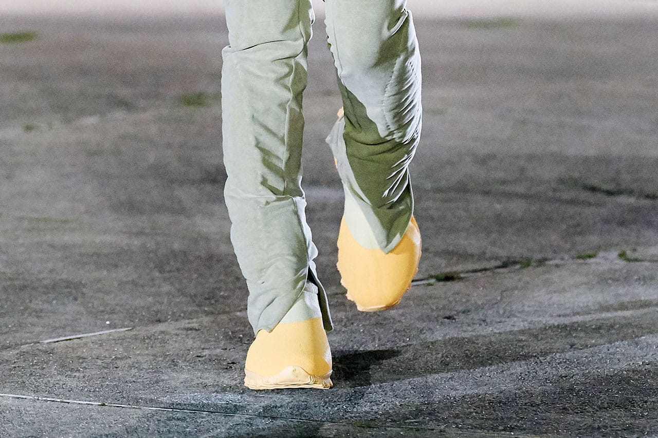 Kanye West Wears YEEZY Season 8 Yellow 