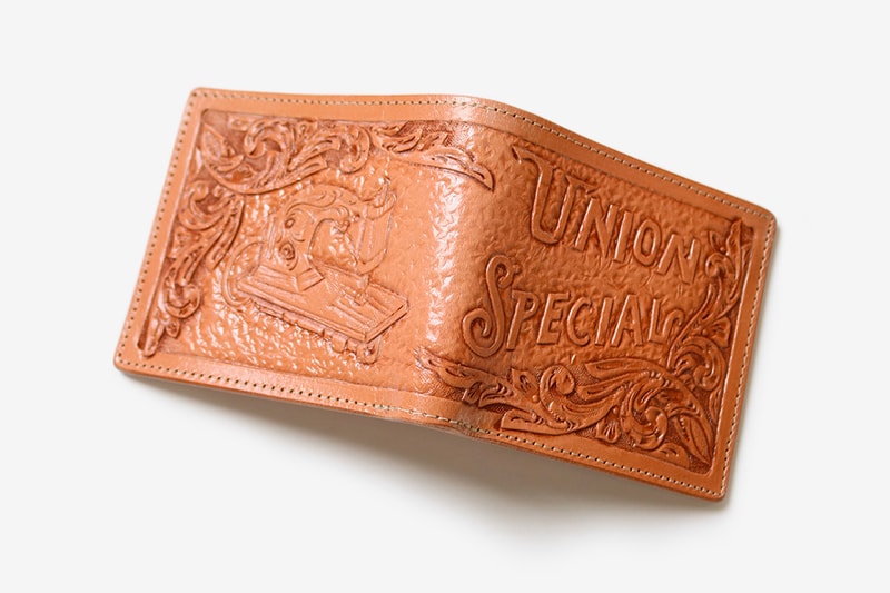 KAPITAL natural Leather Hand Carved Sewing Machine motif Wallet union special drop release info
