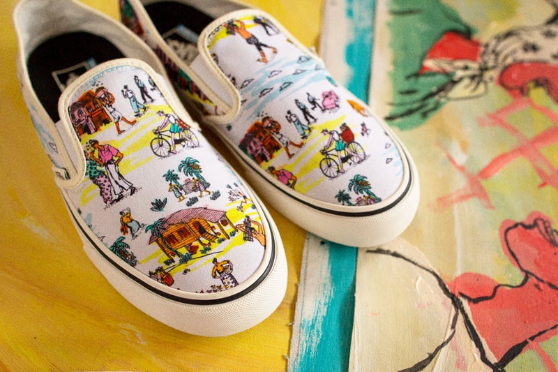 Kide Baharudin Vans Collection Release custom culture winner collaboration Classic White Marshmallow Authentic SF Slide On