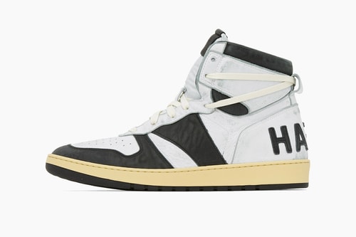 RHUDE Hell Yeah Rhecess-Hi Sneakers "Black/White"