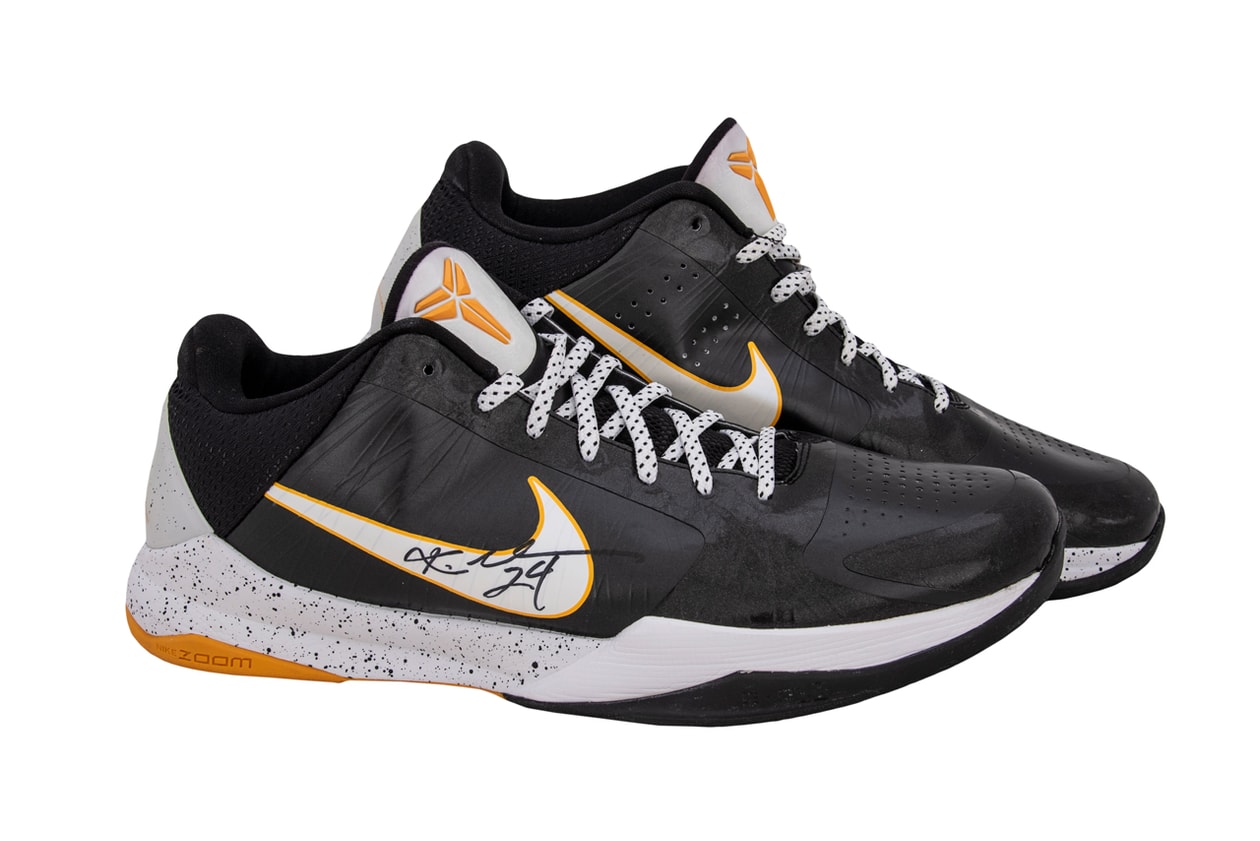 goldin auctions kobe bryant game worn jersey shoes nba championship ring info photos prices