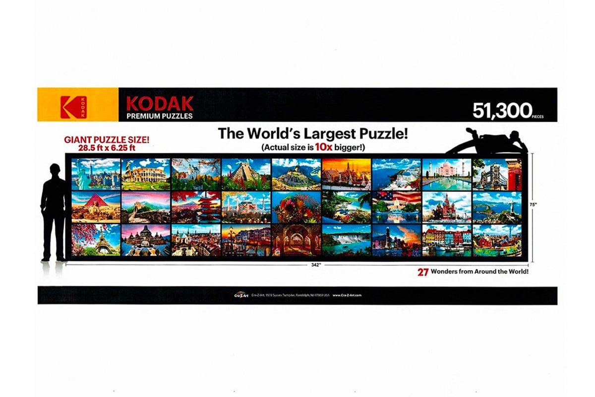 Kodak Premium Puzzle Presents The World's Largest Puzzle 51300 Pieces 27 Wonders from Around The World Info Buy Price Release