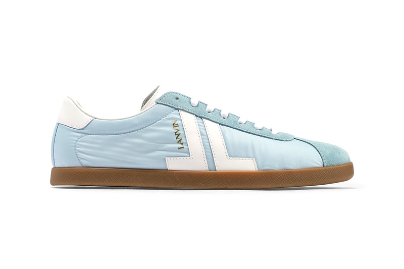 Lanvin JL Low Top Sneaker "Light Blue/White" "Ecru/Green" Camel Rubber Sole Unit Shoes Footwear Release Information Drop Date Bruno Sialelli Retro Design HBX