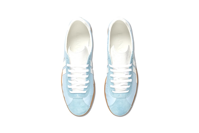 Lanvin JL Low Top Sneaker "Light Blue/White" "Ecru/Green" Camel Rubber Sole Unit Shoes Footwear Release Information Drop Date Bruno Sialelli Retro Design HBX