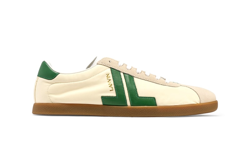 Lanvin JL Low Top Sneaker "Light Blue/White" "Ecru/Green" Camel Rubber Sole Unit Shoes Footwear Release Information Drop Date Bruno Sialelli Retro Design HBX