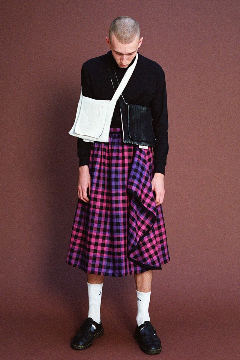 LASTFRAME FW20 Collection Lookbook fall/winter 2020 knit bags scarves accessories silk polyester yarn nana-nana takanohiro okude 