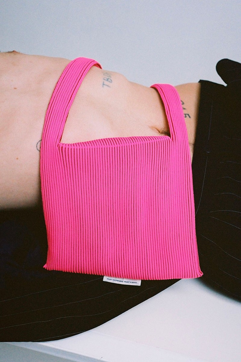 LASTFRAME FW20 Collection Lookbook fall/winter 2020 knit bags scarves accessories silk polyester yarn nana-nana takanohiro okude 