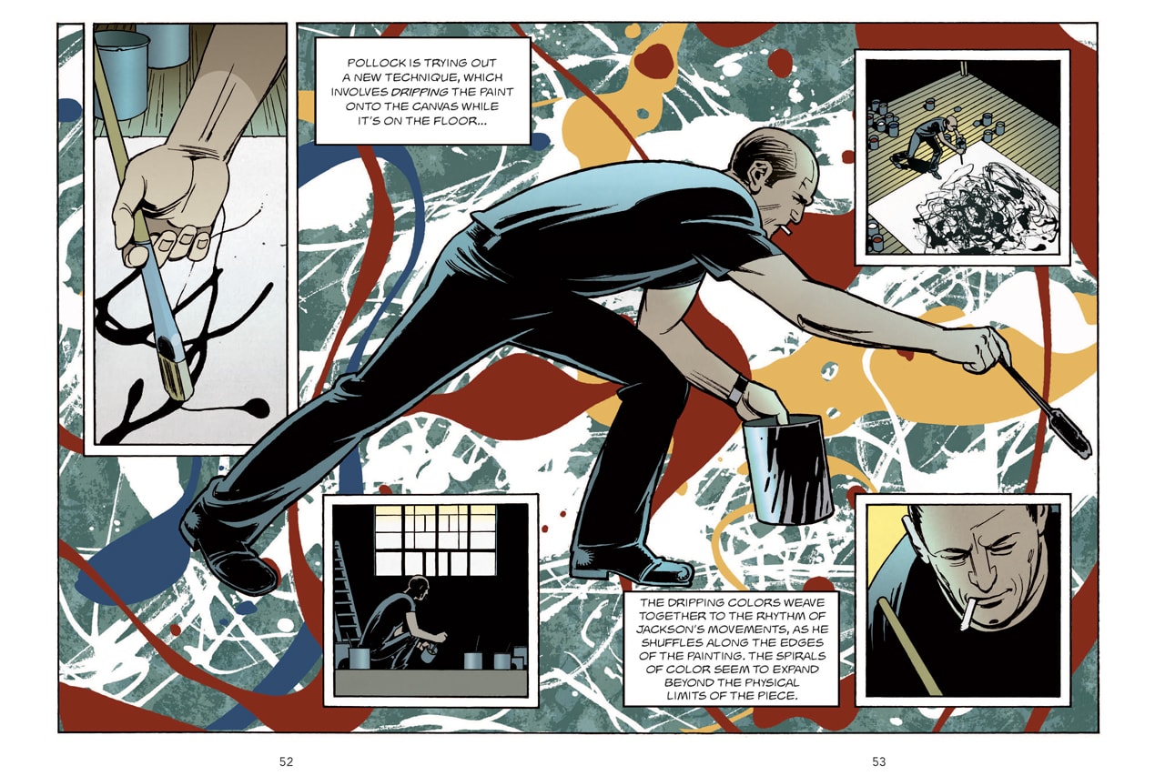 Laurence King Jackson Pollock Graphic Novel 'Pollock Confidential: A Graphic Novel' Comic Strip Book Painting Canvas Dripping 