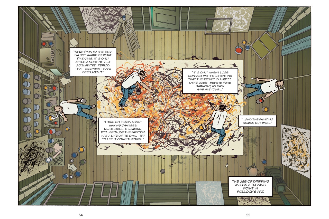 Laurence King Jackson Pollock Graphic Novel 'Pollock Confidential: A Graphic Novel' Comic Strip Book Painting Canvas Dripping 