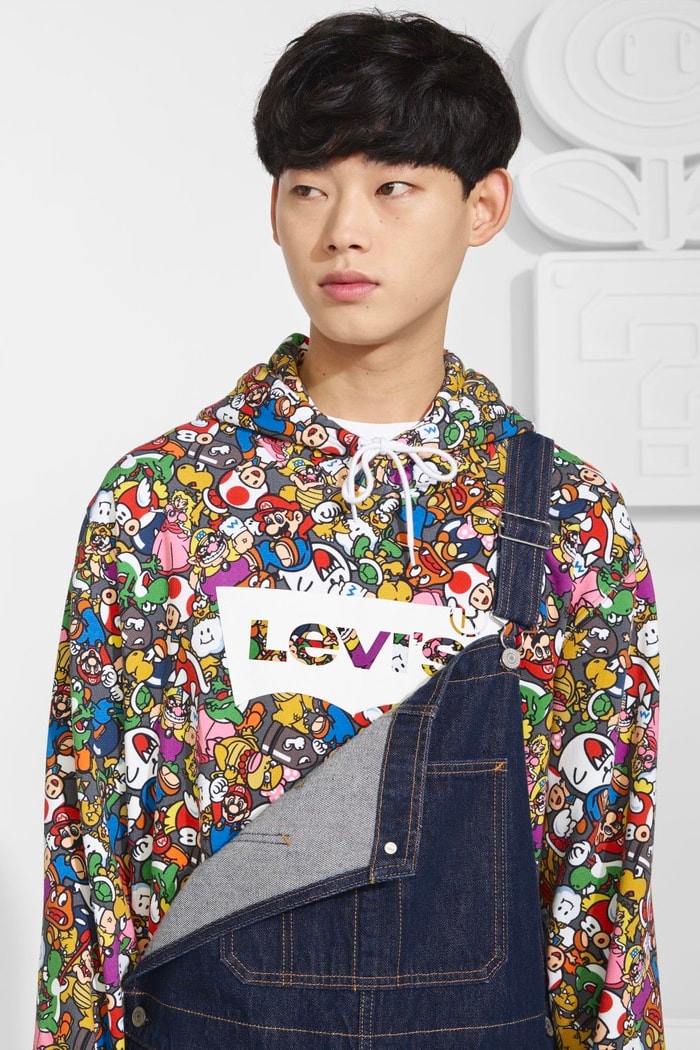 levis super mario nintendo collaboration capsule release info denim overalls faded jacket pants mens women