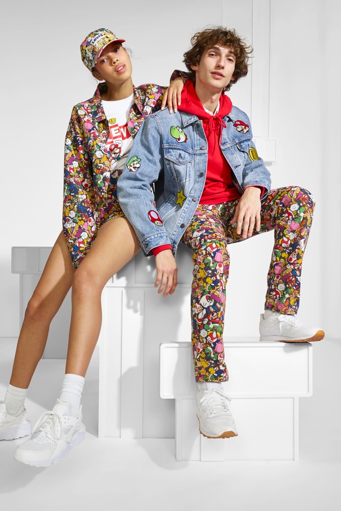 levis super mario nintendo collaboration capsule release info denim overalls faded jacket pants mens women