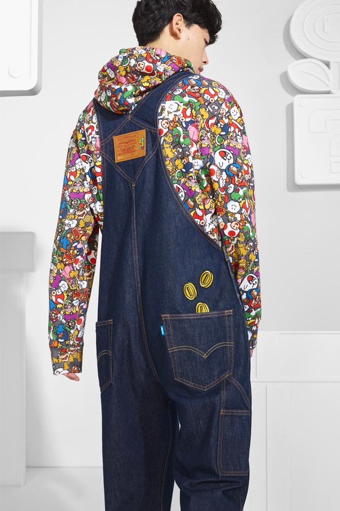 levis super mario nintendo collaboration capsule release info denim overalls faded jacket pants mens women