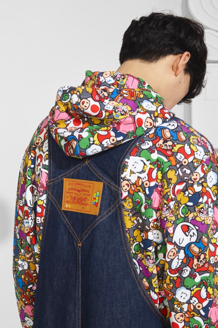 levis super mario nintendo collaboration capsule release info denim overalls faded jacket pants mens women