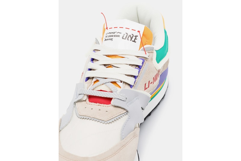LI-NING Multicolor Paneled Moment Sneakers Release Info gray colorblocking suede flex groove midsole browns fashion footwear retro running shoes drop date price 15045777 / AGCP3131 15045788 / AGCP3134 trainers