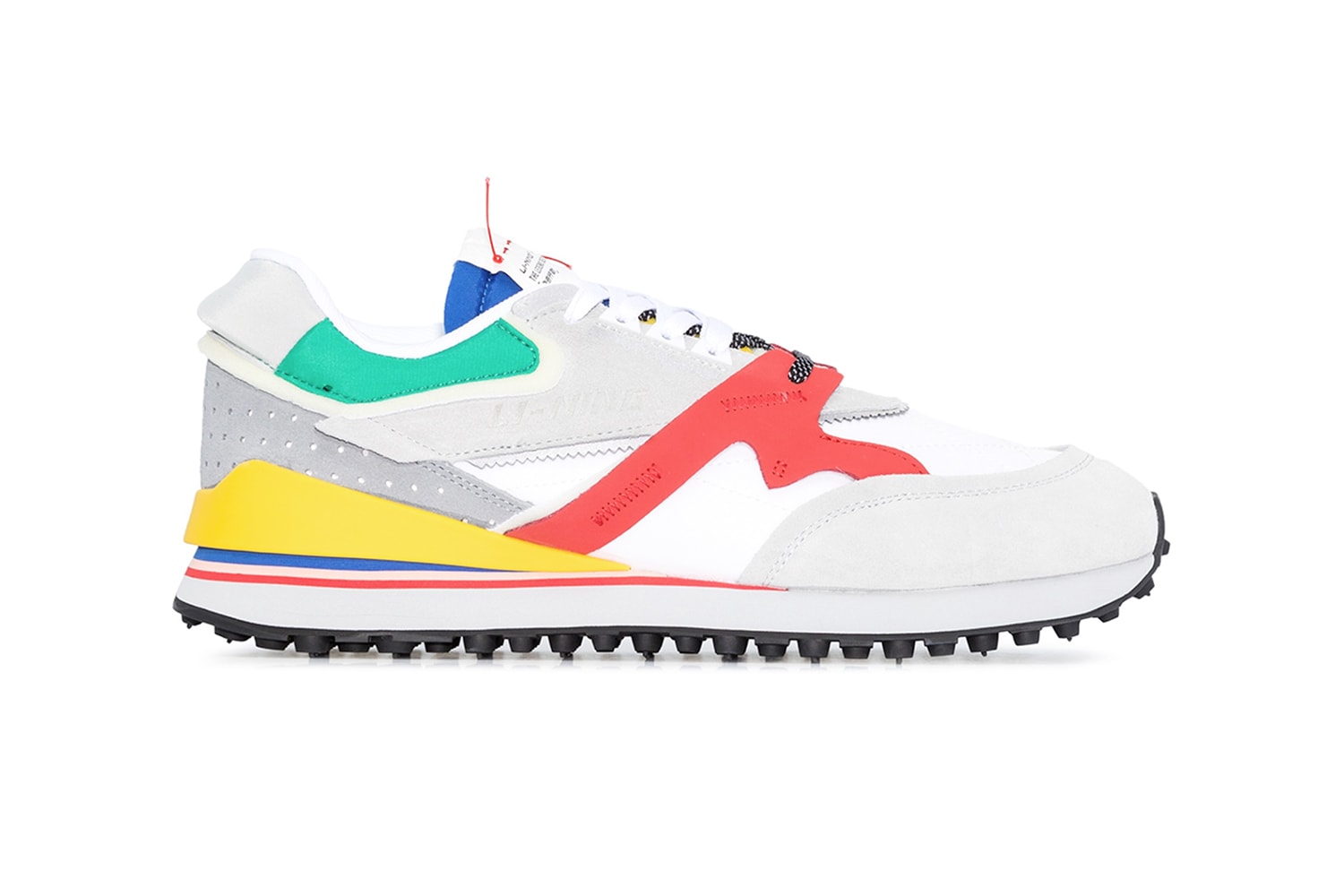 LI-NING Multicolor Paneled Moment Sneakers Release Info gray colorblocking suede flex groove midsole browns fashion footwear retro running shoes drop date price 15045777 / AGCP3131 15045788 / AGCP3134 trainers