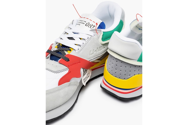 LI-NING Multicolor Paneled Moment Sneakers Release Info gray colorblocking suede flex groove midsole browns fashion footwear retro running shoes drop date price 15045777 / AGCP3131 15045788 / AGCP3134 trainers