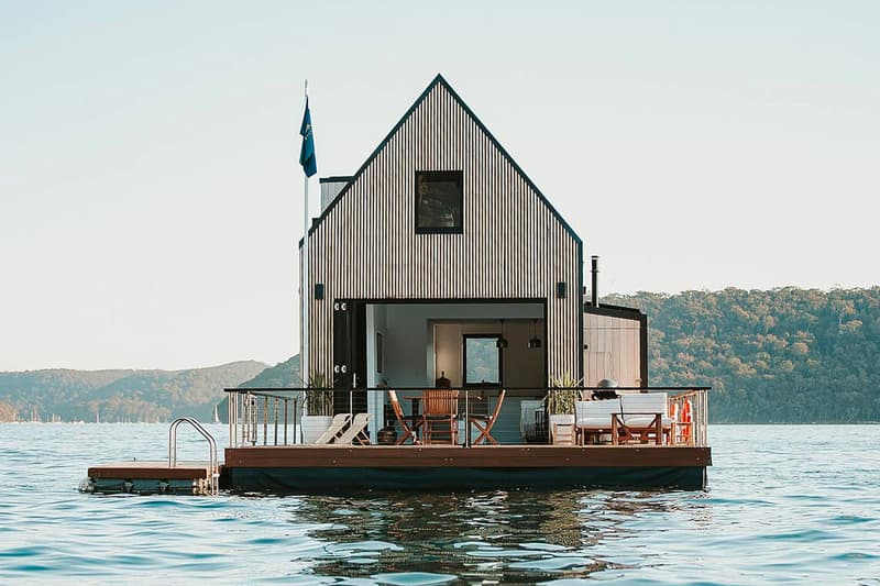 airbnb lilypad floating luxury villa Australian designer Chuck Anderson solar-power Palm Beach Sydney al fresco terrace waterfront