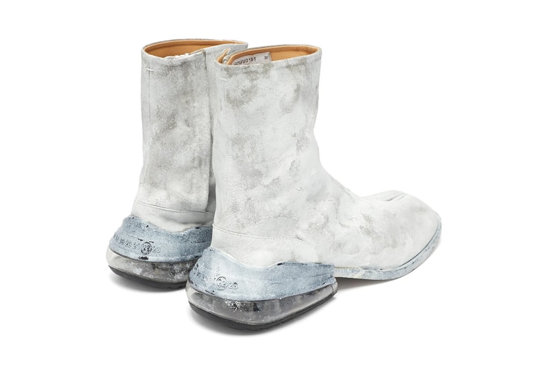 Maison Margiela Tabi Airbag Tabi Ankle Boots Release  Matchesfashion retail painted cracked paint MMM boots footwear tabi split-toe Antwerp 