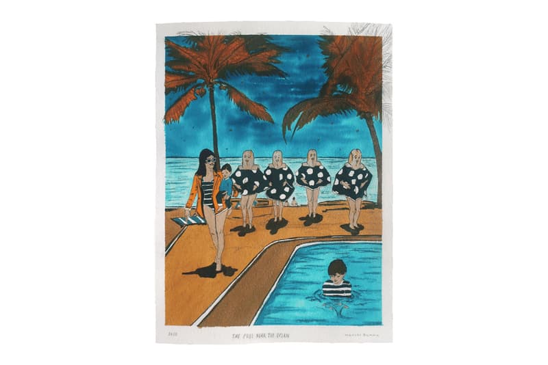 Marcel Dzama "Pink Moon" David Zwirner Online Exhibition Watercolor Graphite Paper Mexico Morocco