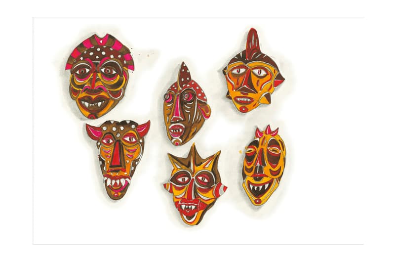 Marcel Dzama "Pink Moon" David Zwirner Online Exhibition Watercolor Graphite Paper Mexico Morocco