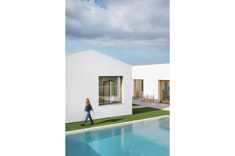Marina Senabre House in Menorca White Building Minimalist Pools Mediterranean Island Gravel Concrete Countryside