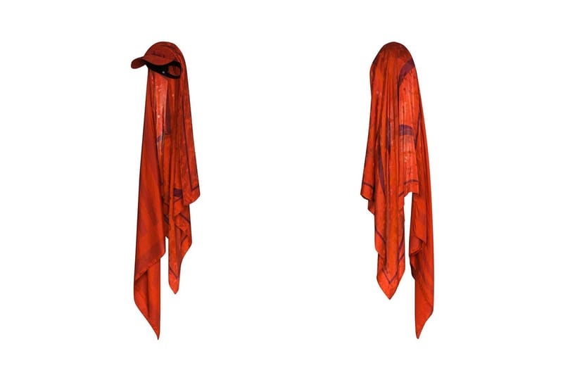 Marine Serre's Embroidered Silk Flou Cap Gets Fiery Red Colorway