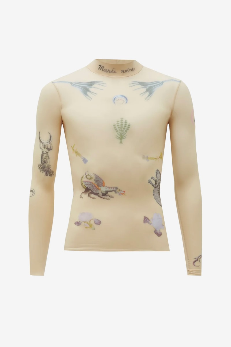 Marine Serre Tattoo-Print Sheer Stretch Top Release Info Buy Price
