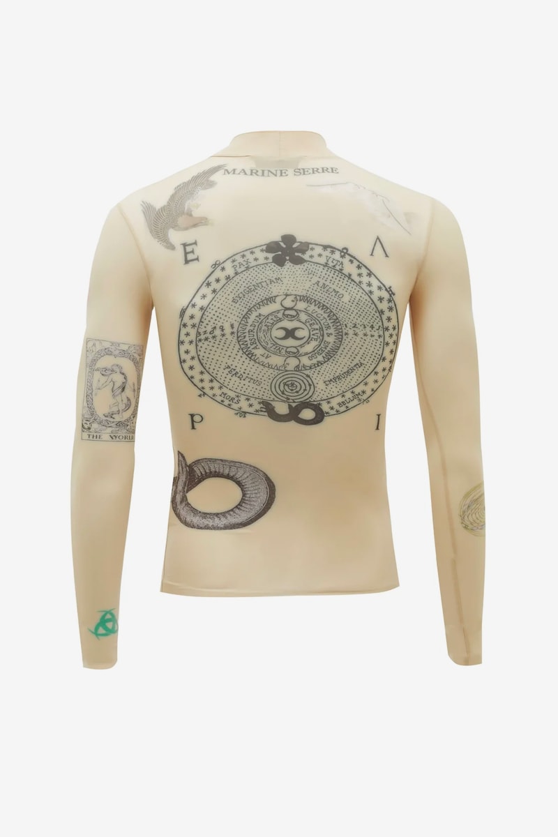 Marine Serre Tattoo-Print Sheer Stretch Top Release Info Buy Price
