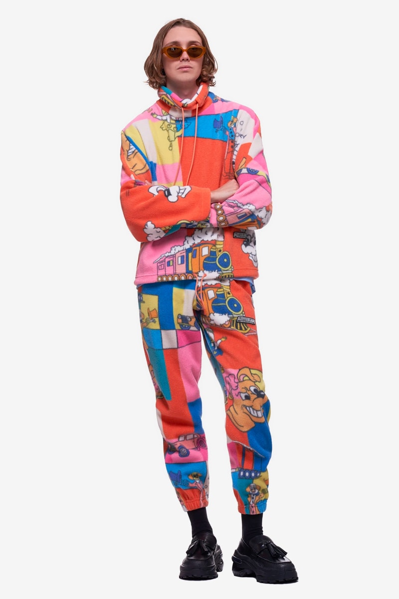 Martine Rose Cartoon Fleece Pullover sweatpants pants track graphics menswear streetwear spring summer 2020 collection british england made in portugal