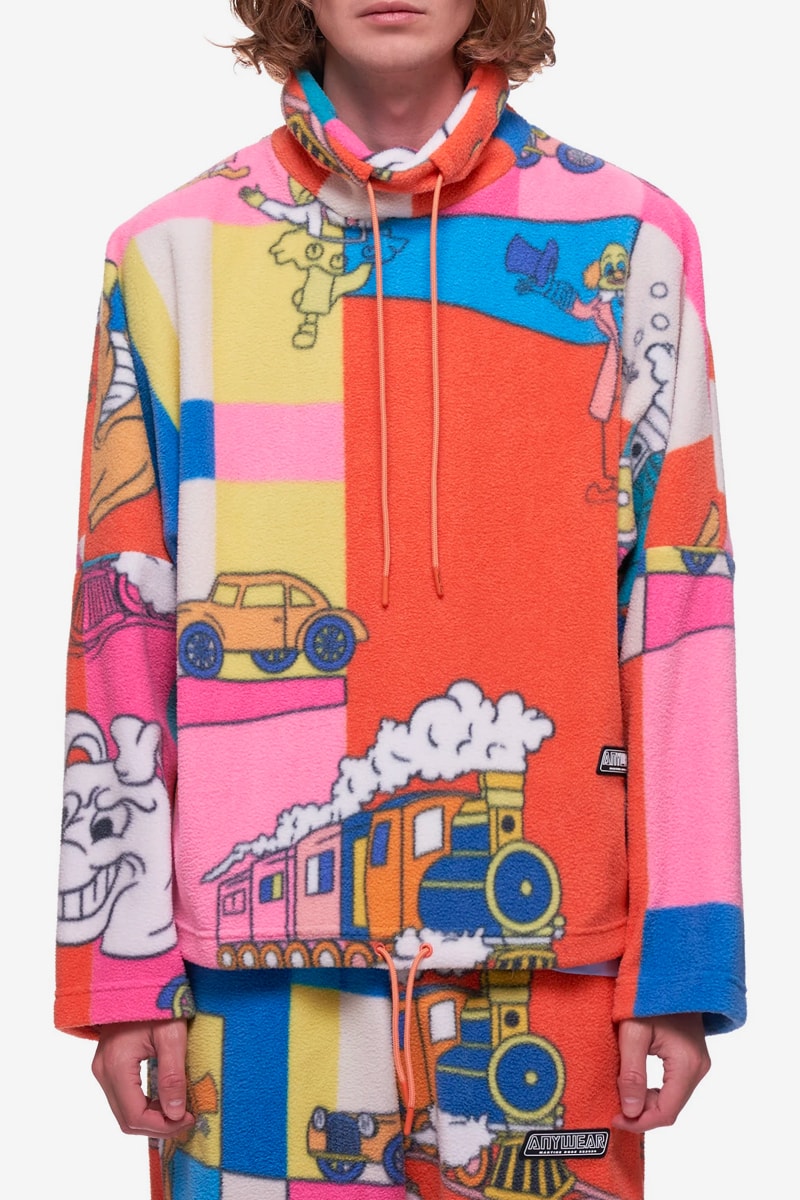 Martine Rose Cartoon Fleece Pullover sweatpants pants track graphics menswear streetwear spring summer 2020 collection british england made in portugal
