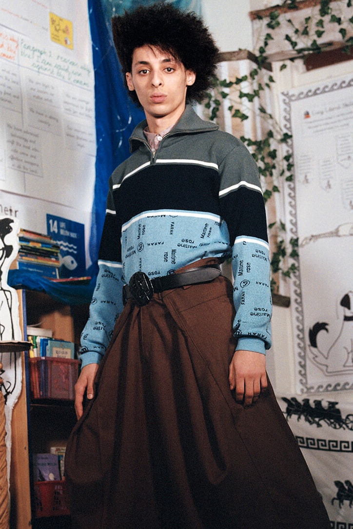 Martine Rose Farah Spring Summer 2020 Lookbook menswear streetwear collection capsule united kingdom england polo blazers shirts button up pants trousers long sleeves graphics