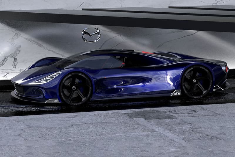 Mazda RX-10 Vision Long Tail Concept Car Imagined by Maximilian Schneider Hydrogen Powered Hypercar 1030 HP Low Slung Design Render First Look Automotive Design Futuristic Japanese Motors Rotary Engines 