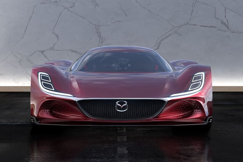 Mazda RX-10 Vision Long Tail Concept Car Imagined by Maximilian Schneider Hydrogen Powered Hypercar 1030 HP Low Slung Design Render First Look Automotive Design Futuristic Japanese Motors Rotary Engines 