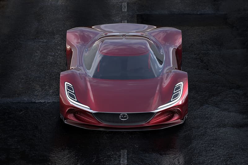 Mazda RX-10 Vision Long Tail Concept Car Imagined by Maximilian Schneider Hydrogen Powered Hypercar 1030 HP Low Slung Design Render First Look Automotive Design Futuristic Japanese Motors Rotary Engines 