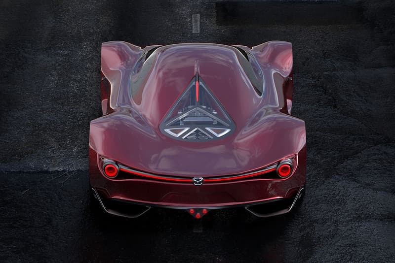 Mazda RX-10 Vision Long Tail Concept Car Imagined by Maximilian Schneider Hydrogen Powered Hypercar 1030 HP Low Slung Design Render First Look Automotive Design Futuristic Japanese Motors Rotary Engines 