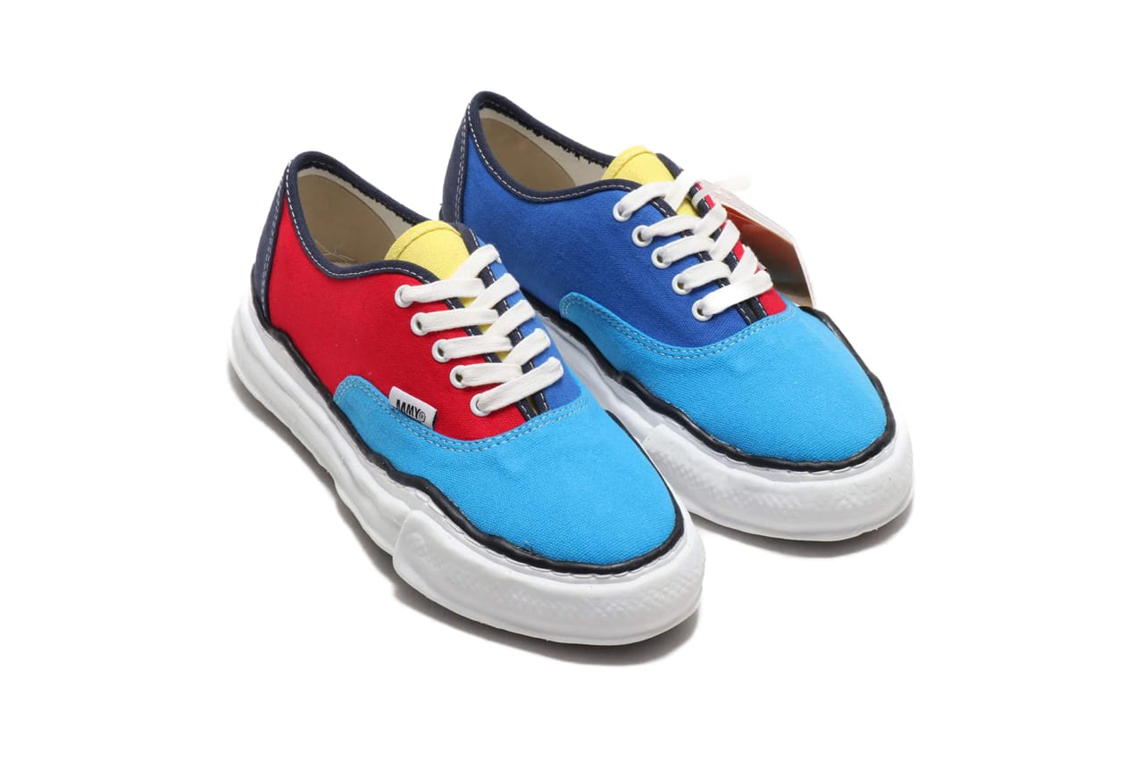 blue yellow green and red vans