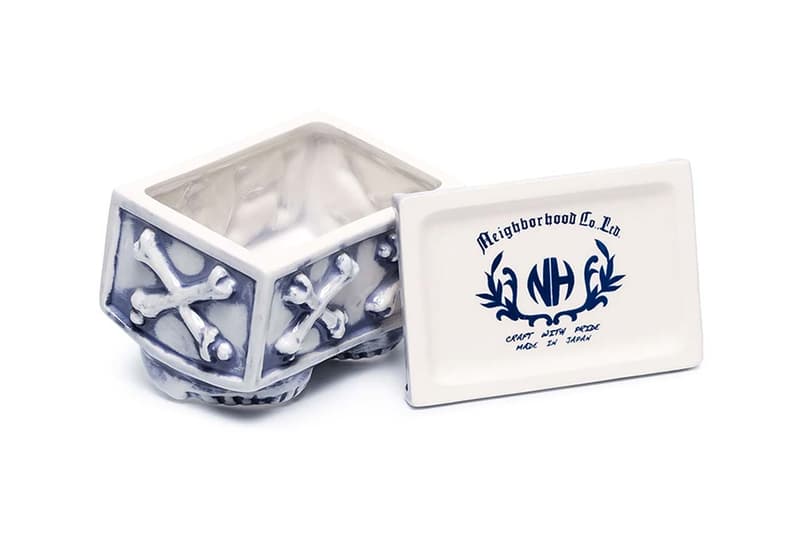 neighborhood blue booze reaper dual skull incense chamber silver tone SS20 two skulls ceramic