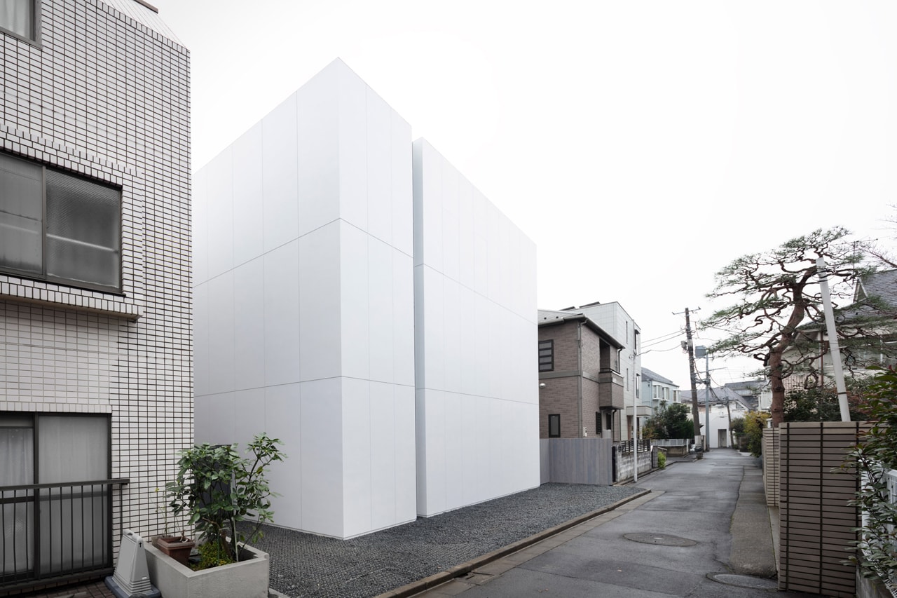 nendo Stairway House Design Shinjuku Tokyo Staircase Plants Steps Steel Concrete Windowless Facade White Black Furniture
