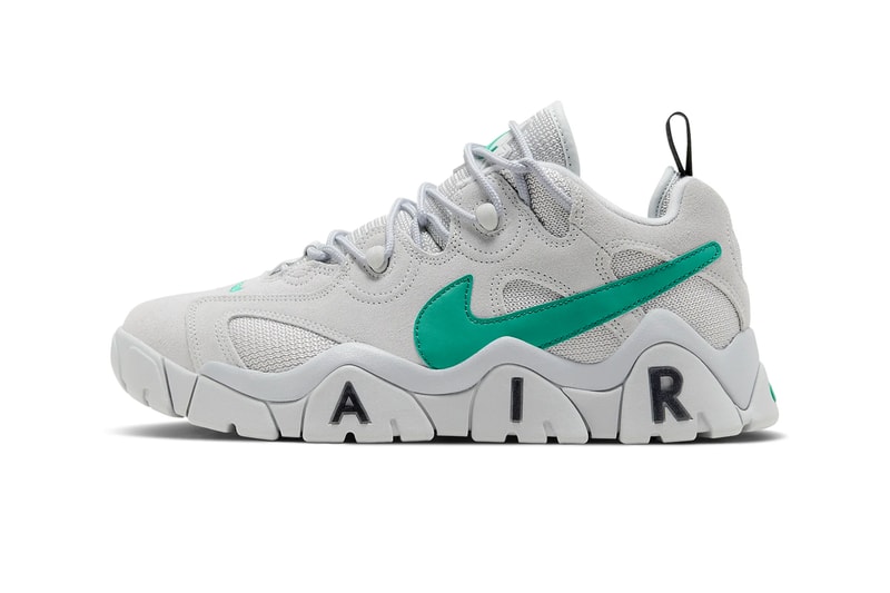 Nike Air Barrage Low Neptune Green Release Info CW3129-001 Buy Price Grey Fog Vast Grey