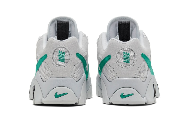 Nike Air Barrage Low Neptune Green Release Info CW3129-001 Buy Price Grey Fog Vast Grey