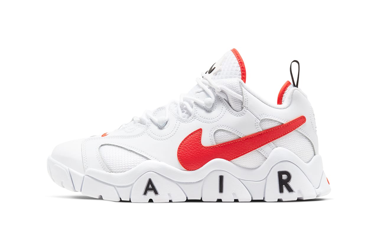 red and white nike air barrage