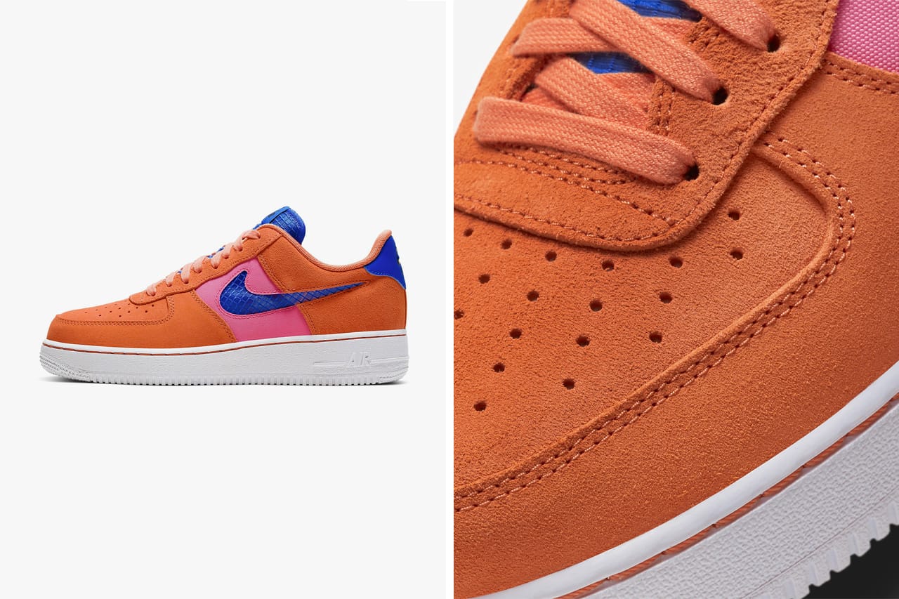 pink blue and orange air force ones