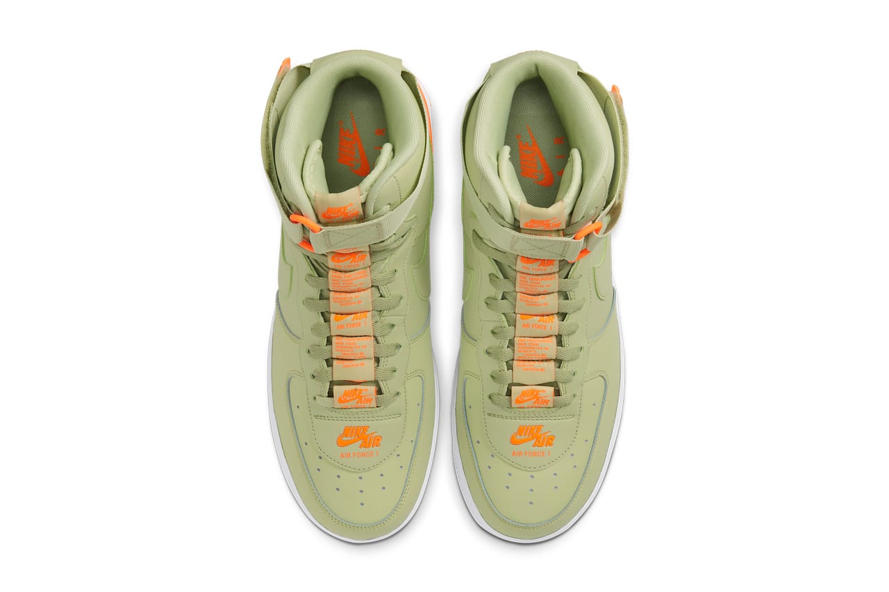 army green and orange air force 1
