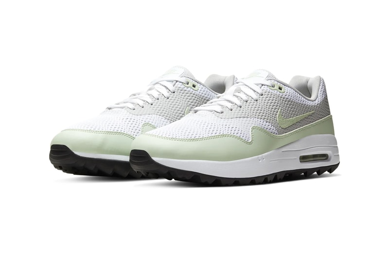 Nike Air Max 1 G white jade Aura neutral gray black menswear streetwear shoes sneakers kicks footwear trainers runners golf golfing spring summer 2020 collection CI7576 111 swoosh
